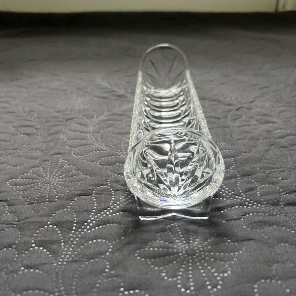 Lead Crystal Cracker Tray Water Biscuits Wafers Elegant Buffet Table Display 9” - Picture 3 of 11